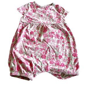 Burts Bees organic cotton baby girls floral romper size 6-9 months